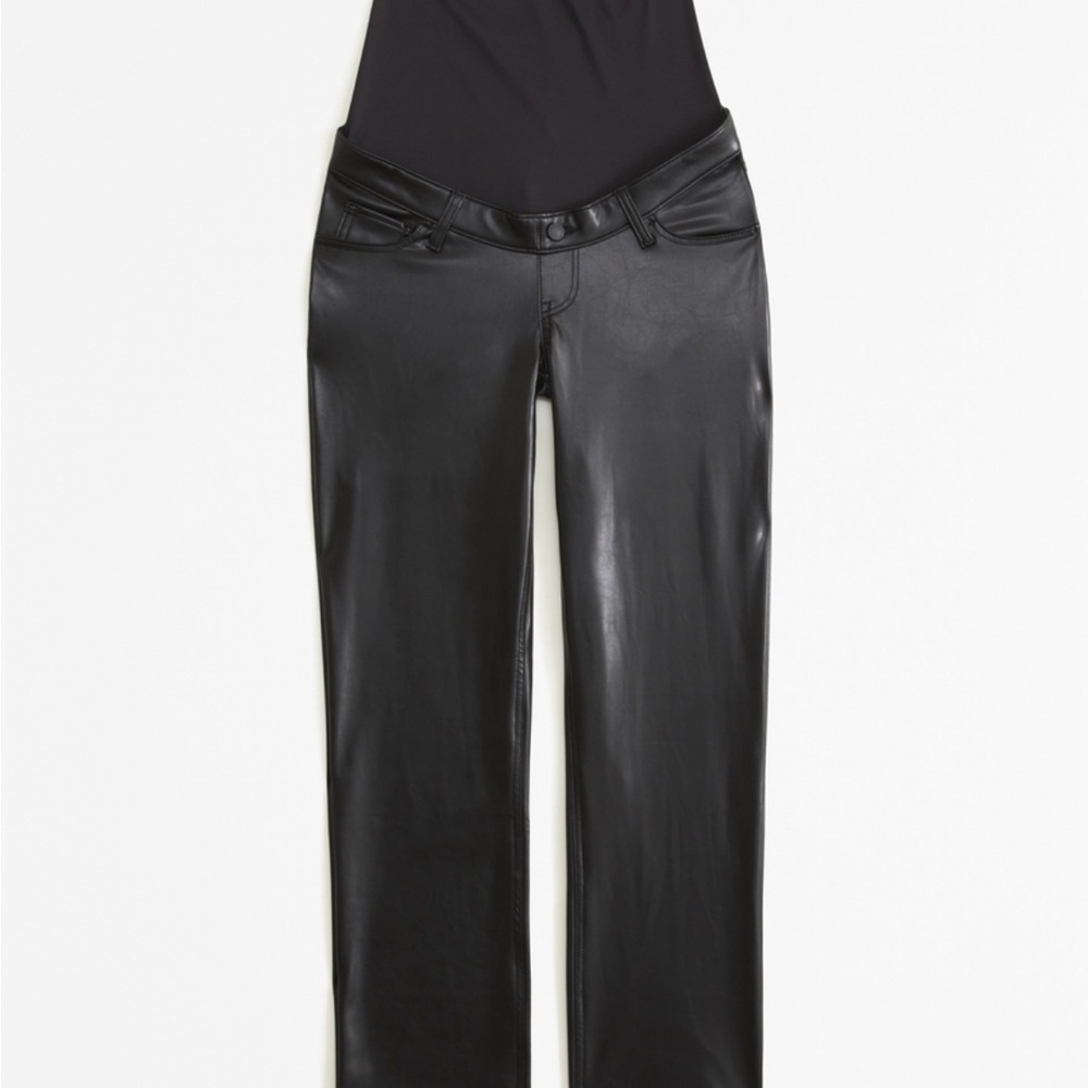 Maternity Vegan Leather 90s Straight Pant